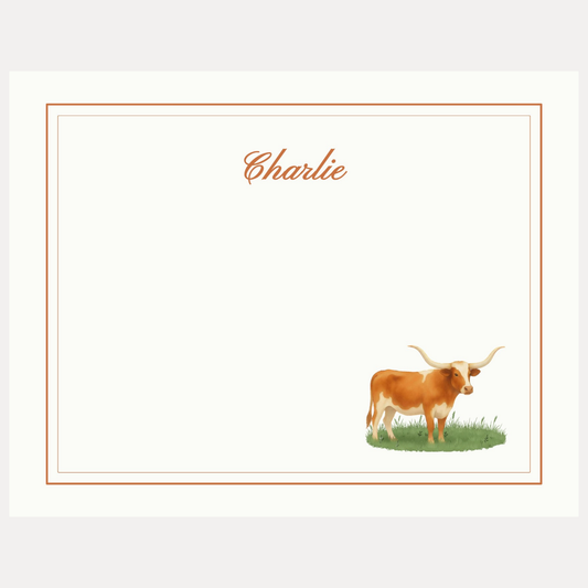 Personalized Longhorn Stripe Stationery