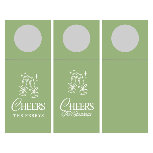 Wien gift tags with cheers and family name