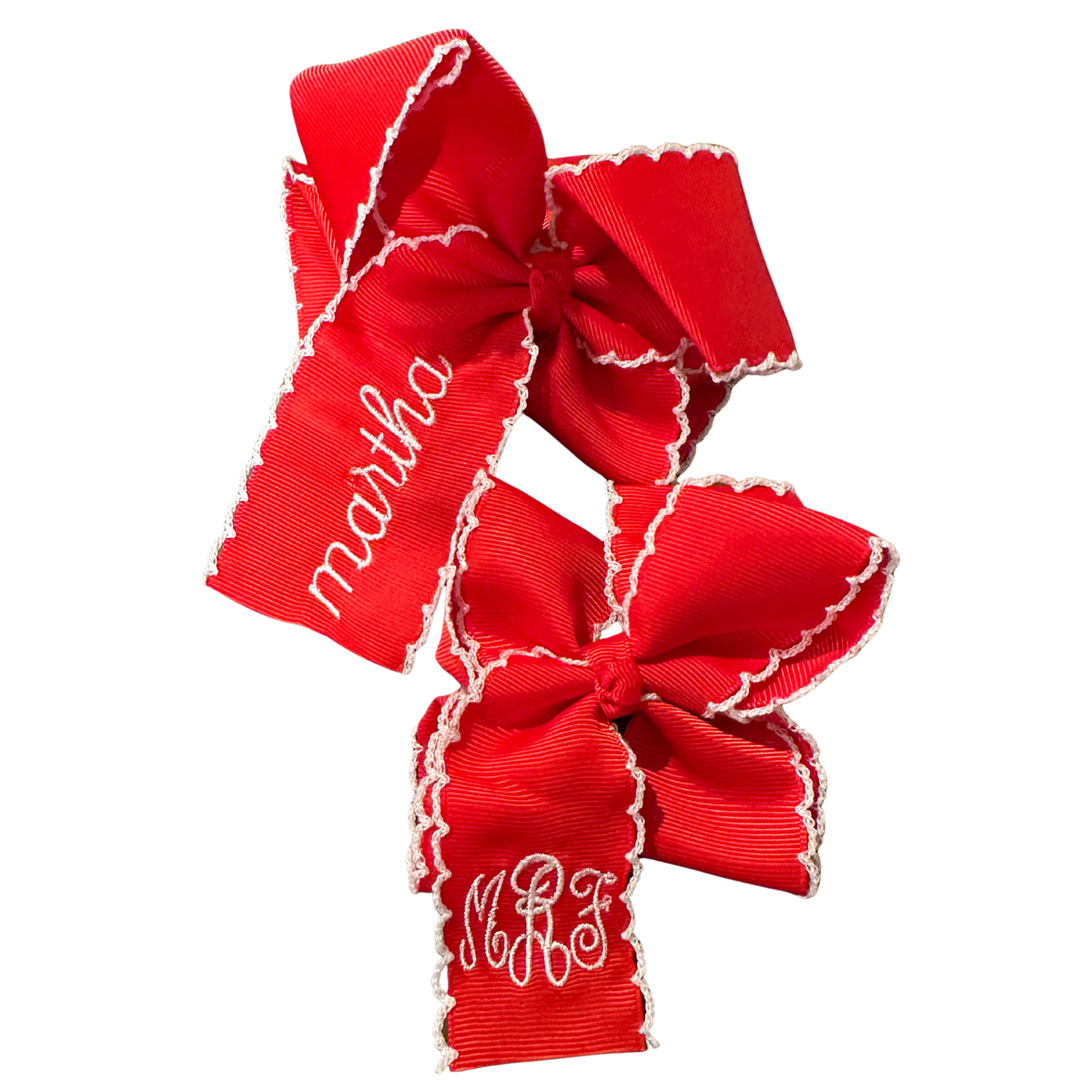 Large Embroidered Hair Bow