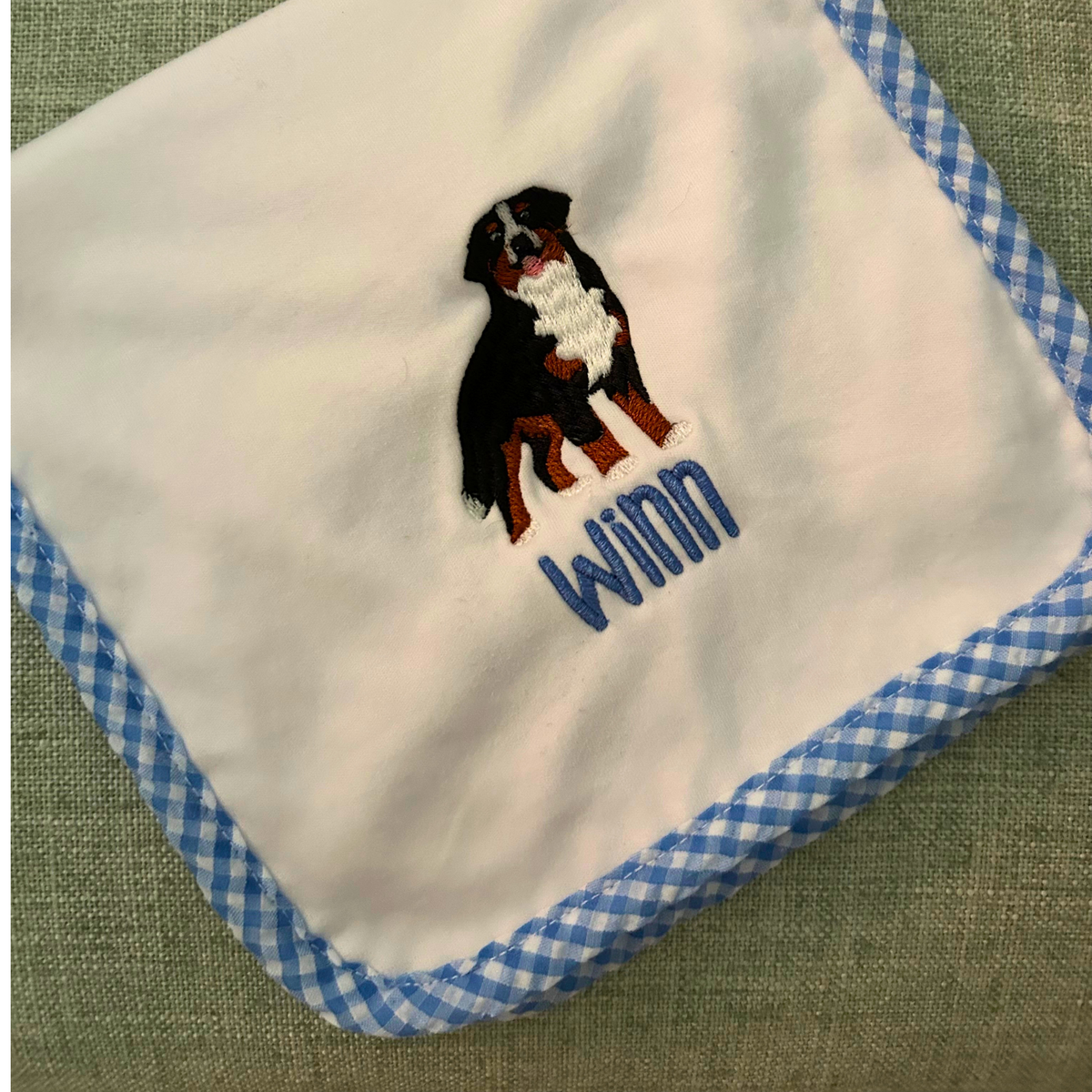 Personalized Gingham Burp Cloth