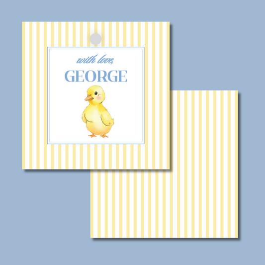 Personalized Duckling Gift Tags | Children's Party Favor Tags