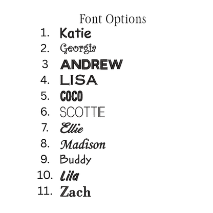 Font options for embroidered products