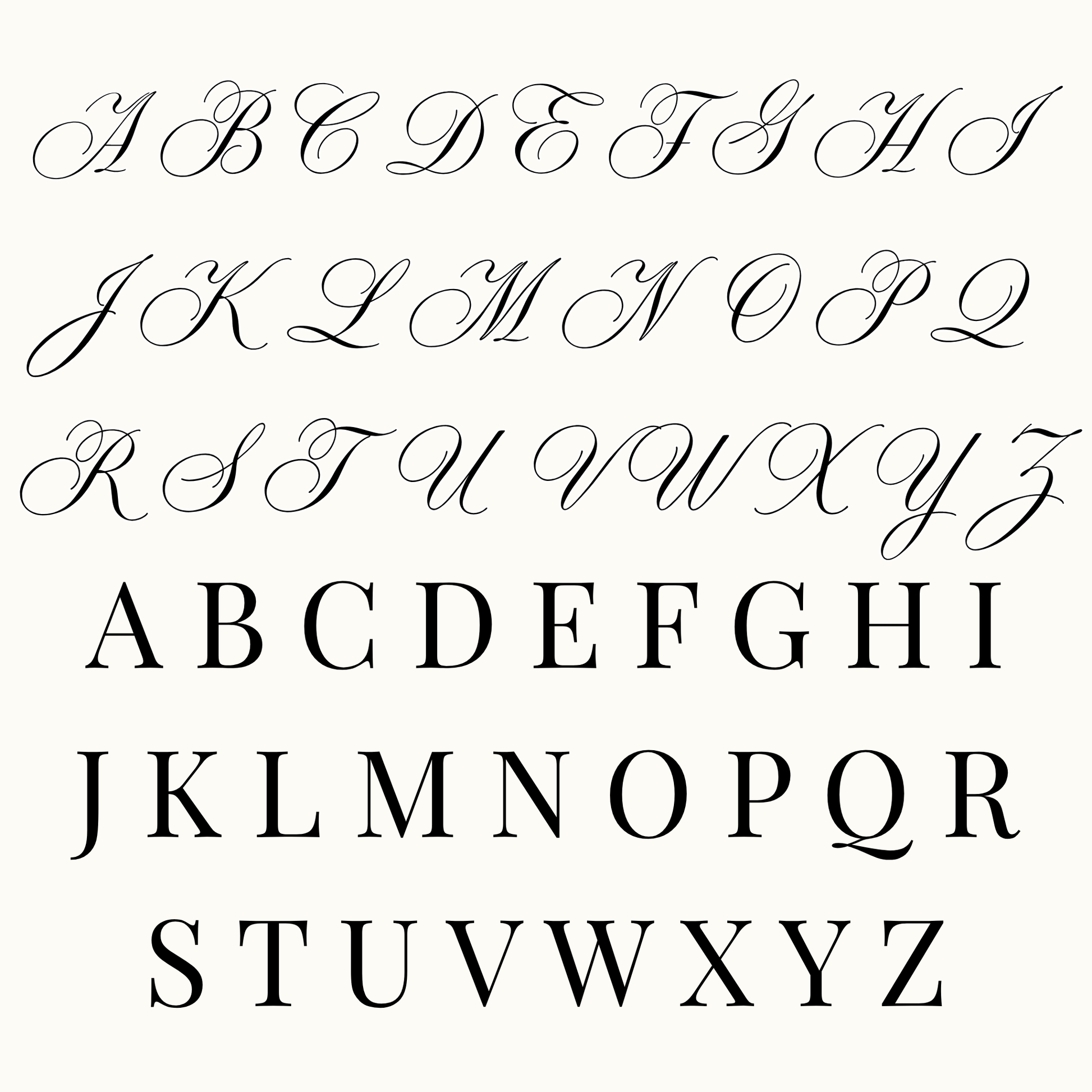 Letters for personalized stationery