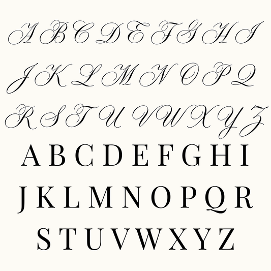 Letters for personalized stationery