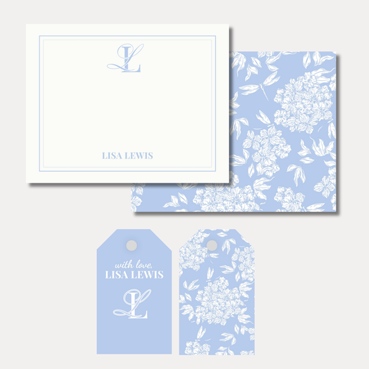 Personalized Floral Stationery Set