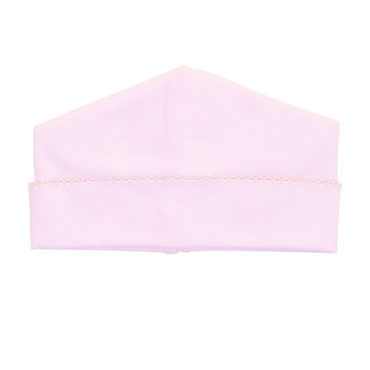 Pink Picot Trim Newborn Cotton Hat