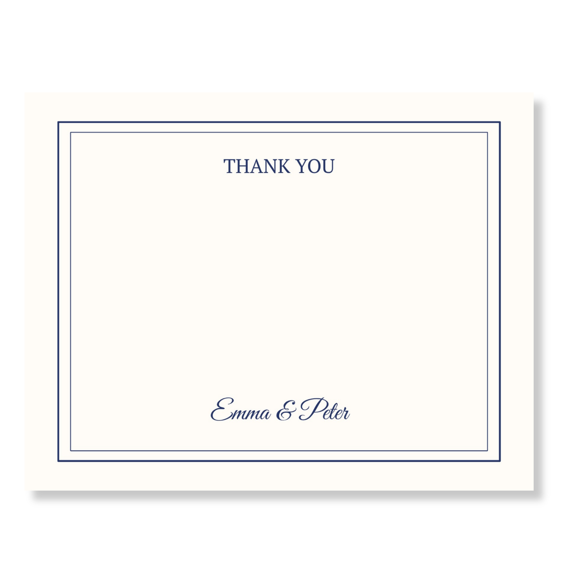Navy Stationery with personalized name for classic thank you notes